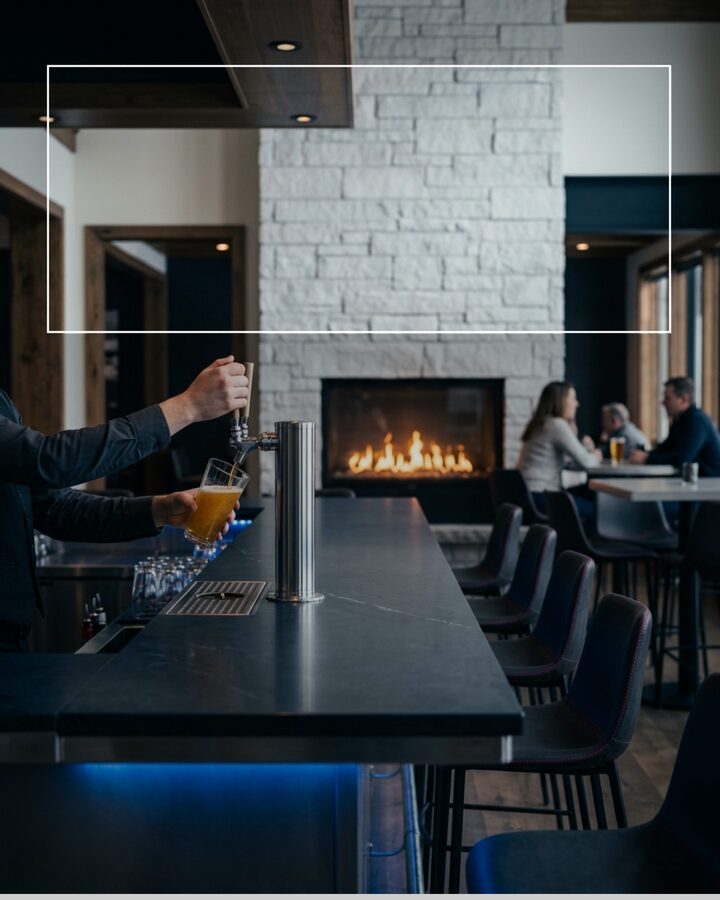 Atlantic County NJ bar and restaurant — upscale establishment with fireplace serving local customers in the Atlantic City area